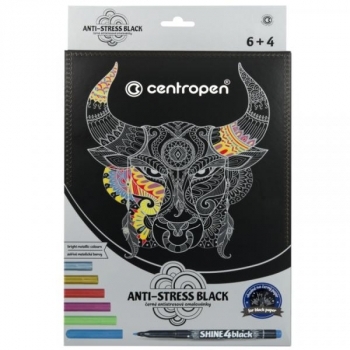 Раскраска на черной бумаге с маркерами Centropen (9390) - Pampik