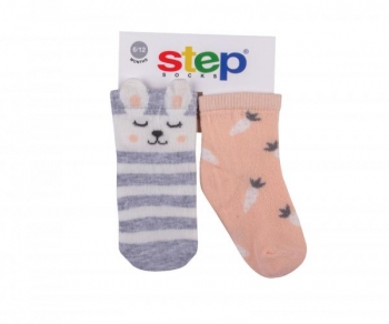 

Носки Step Socks Baby Collection Зайчонок, р.18/20, 2 шт., светло-серый с бежевым (10009