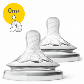 Соска силіконова Philips Avent Natural, від 0 міс., повільний потік, 2 шт. (SCF041/27) - Pampik - 2