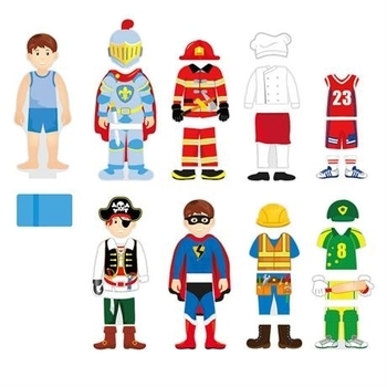 Набор магнитов Viga Toys Гардероб мальчика (50021VG) - Pampik - 2