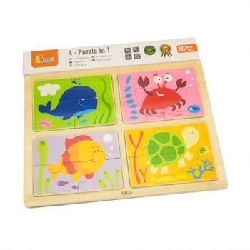 Пазл Viga Toys 4 в 1 Море (50190) - Pampik - 2