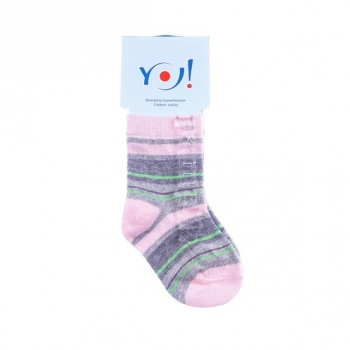 

Носки YO! Полоска, р., розовый с серым и салатовым (SKC/PIK/D/SS