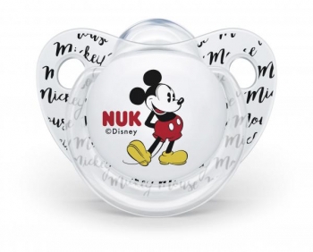 Ортодонтическая силиконовая пустышка Nuk Trendline Disney Mickey, 0-6 мес., белый (10729723/3) - Pampik