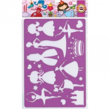 Трафарет пластиковий Koh-i-Noor Принцеси, 31х20 см (9820/3) - Pampik