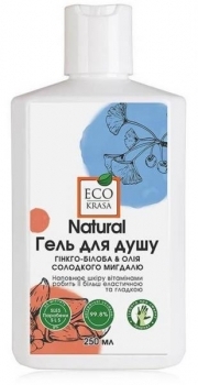 Гель для душу EcoKrasa Гінкго-білоба і масло солодкого мигдалю, 250 мл - Pampik