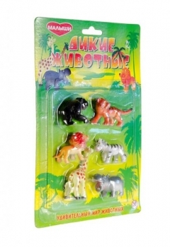 Набір фігурок в блістері Wing Crown Дикі тварини, 6 шт. (B27006/6) - Pampik - 2