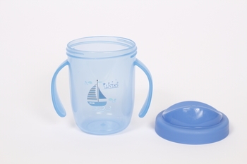 Поїльник-непроливайка Lindo, з ручками, 6+ міс., 210 мл, блакитний (Li 709 гол) - Pampik - 2