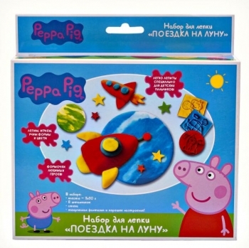 

Набор для лепки Peppa Pig Поездка на луну, 3 цвета (118936)