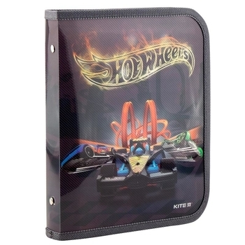 Папка об'ємна на блискавці B5 Kite Hot Wheels, чорний (HW19-203) - Pampik - 2