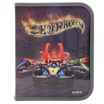 Папка об'ємна на блискавці B5 Kite Hot Wheels, чорний (HW19-203) - Pampik