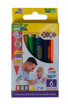 Олівці кольорові ZiBi Mini Jumbo Baby Line, 6 шт. (ZB.2450) - Pampik