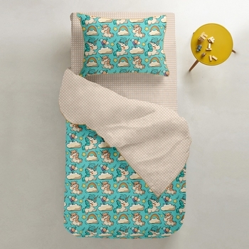 Наволочка Cosas Єдиноріг, бязь, 70х50 см, м'ятний - Pampik - 4