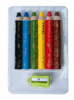 Олівці кольорові 3 в 1 ZiBi Super Jumbo Baby Line, з підстругачкою, 6 шт. (ZB.2453) - Pampik - 2