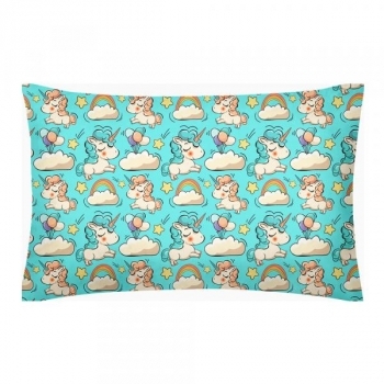 Наволочка Cosas Єдиноріг, бязь, 70х50 см, м'ятний - Pampik