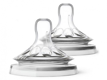 Соска силіконова Philips Avent Natural, від 3 міс., змінний потік, 2 шт. (SCF045/27) - Pampik