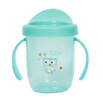 Поїльник-непроливайка Lindo, з ручками, 6+ міс., 210 мл, зелений (Li 709 зел) - Pampik