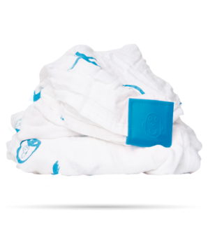 Набор пеленок Matchistick Monkey, из 100% органического хлопка Muslin, 70х70 см, голубой, 3 шт. (MM-LOCM-002) - Pampik - 2