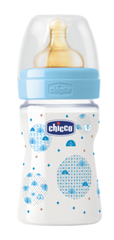 

Бутылочка пластиковая Chicco Well-Being c латексной соской, 150 мл, синий (20610.20.50)