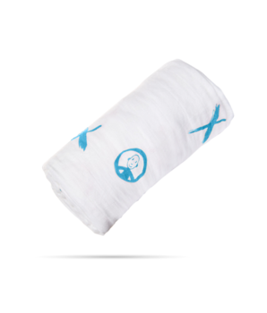 Набор пеленок Matchistick Monkey, из 100% органического хлопка Muslin, 70х70 см, голубой, 3 шт. (MM-LOCM-002) - Pampik - 4