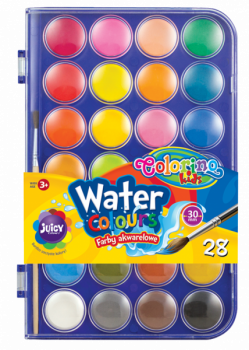 Фарби акварельні Colorino, з пензликом, 28 кольорів (67317PTR) - Pampik