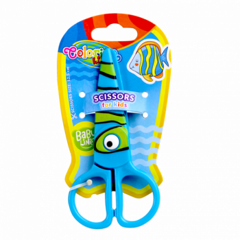 Ножницы детские Colorino, пластиковые, 12,5 см, голубой (37275PTR) - Pampik
