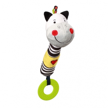 Игрушка-подвеска с пищалкой BabyOno Зебра Зак, 30 см (634) - Pampik - 2