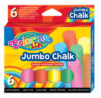 Цветные мелки Colorino Jumbo, 6 цветов (65818PTR) - Pampik