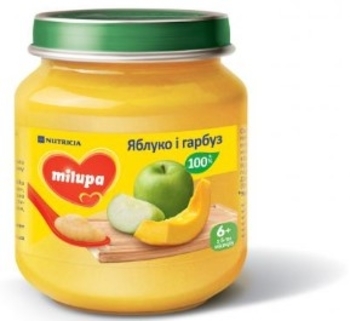 Фруктове пюре Milupa Яблуко і гарбуз, 125 г - Pampik