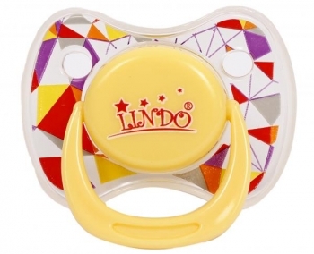 Пустушка латексна Lindo Глибока ніч, кругла, з ковпачком, 12+ міс., жовтий (Pk009/12+жов) - Pampik