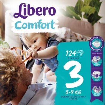 

Набор подгузников Libero Comfort 3 (5-9 кг), 124 шт. (2 уп. по 62 шт.)