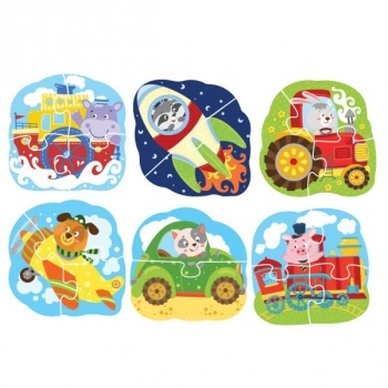 Пазл DoDo 6 в 1 Транспорт, 18 шт. (300154) - Pampik