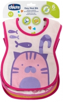 Слинявчик Chicco Weaning Bib, 3 шт., рожевий (16301.10) - Pampik - 2