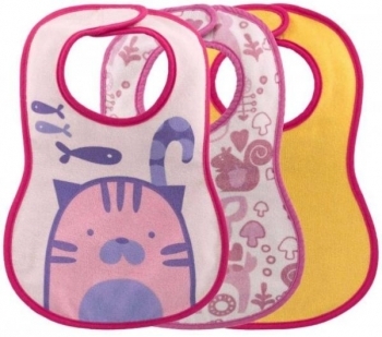 Слинявчик Chicco Weaning Bib, 3 шт., рожевий (16301.10) - Pampik