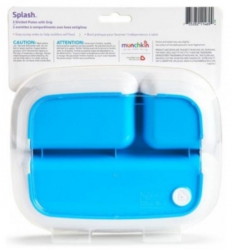Набір тарілок Munchkin Splash Divided Plates, 2 шт., Зелений з блакитним (46727.01) - Pampik - 2