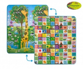 Килимок Limpopo Велика жирафа і Барвиста абетка, двосторонній, 180х150 см (LP012-120) - Pampik