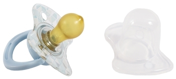 Пустушка латексна Lindo Глибока ніч, кругла, з ковпачком, 6-12 міс., світло-блакитний (Pk009/6-12б) - Pampik - 2