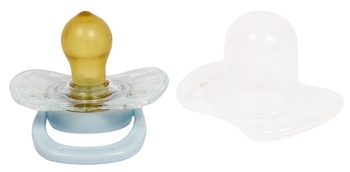 Пустушка латексна Lindo Глибока ніч, кругла, з ковпачком, 6-12 міс., світло-блакитний (Pk009/6-12б) - Pampik - 3