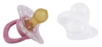 Пустушка латексна Lindo Глибока ніч, кругла, з ковпачком, 0-6 міс., світло-рожевий (Pk009/0-6рож) - Pampik - 2