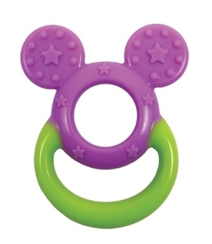 Прорізувач для зубів Lindo, силіконовий, фіолетовий з салатовим (TH 2016007 ф) - Pampik