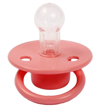 Пустушка силіконова Lindo Малютка, кругла, 0-6 міс., корал (Pk075/0-6рож) - Pampik - 2