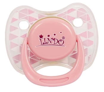 Пустушка латексна Lindo Глибока ніч, кругла, з ковпачком, 6-12 міс., світло-рожевий (Pk009/6-12р) - Pampik