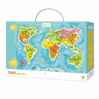 Пазл DoDo Карта Світу, укр. мова, 100 шт. (300110/100110) - Pampik