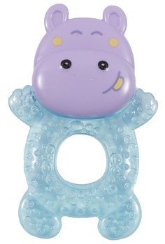 Прорізувач для зубів Lindo Бегемотик, латексний, блакитний з бузковим (РК 069 гол) - Pampik