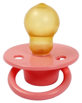 Пустушка латексна Lindo Малютка, кругла, 18+ міс., корал (Pk076/18+рож) - Pampik - 2