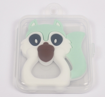 Прорізувач для зубів Lindo Білка, силіконовий, білий з м'ятним (LI 321 б бел) - Pampik - 2