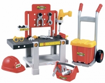 Набір Ecoiffier Майстерня 4 в 1 з тачкою, інструментами і шоломом (2379) - Pampik