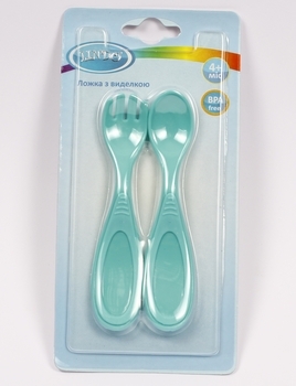 Виделочка і ложечка Lindo, бірюзовий (Li 806 зел) - Pampik - 2