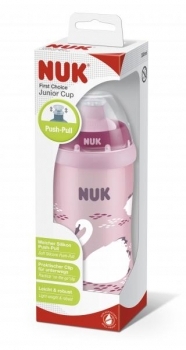 Поїльник Nuk Junior Cup, c насадкою "тягни-штовхай", 300 мл, рожевий (10750402/2) - Pampik - 2