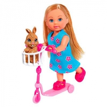Кукольный набор Simba Эви Замечательный скутер с зайчиком (5733338) - Pampik