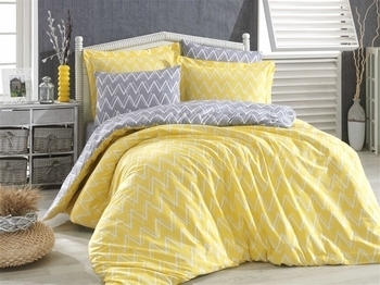 Комплект постільної білизни Hobby Poplin Nazende, поплін, 220х160 см, жовтий (30395_1,5) - Pampik - 2